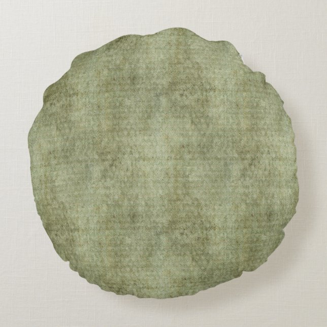 Faux Velvet - Mint Green Round Pillow (Back)