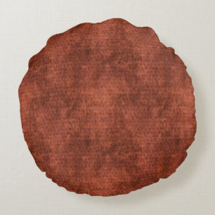 Faux Velvet - Rust Round Pillow