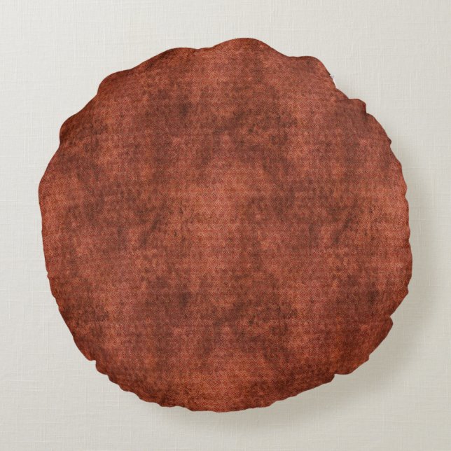 Faux Velvet - Rust Round Pillow (Back)