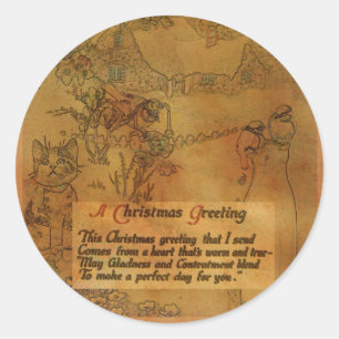Faux Vintage Christmas Sticker
