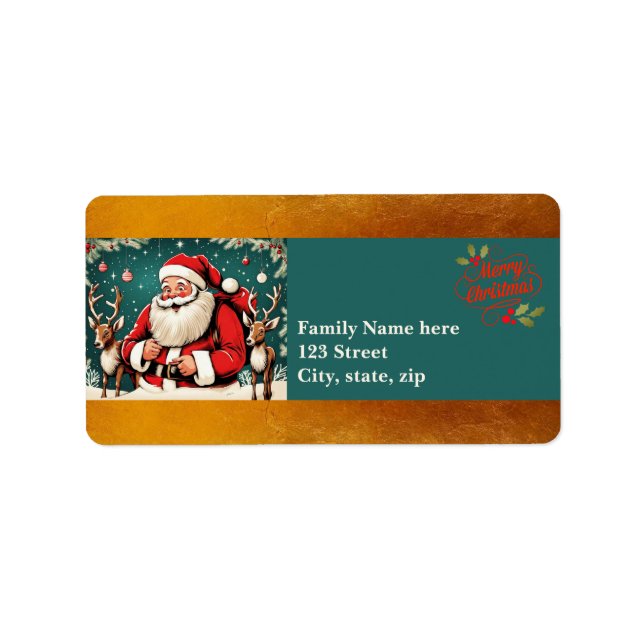 Faux Vintage illustration Santa Claus ReAdL1 Label (Front)