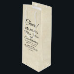Faux Vintage Parchment Western Style Wedding Wine Gift Bag<br><div class="desc">A wine gift bag with a simple western-feel design. Set on a cream coloured vintage-looking parchment paper image.  Fancy vintage-looking decorative dividers with your personalized text in between.</div>