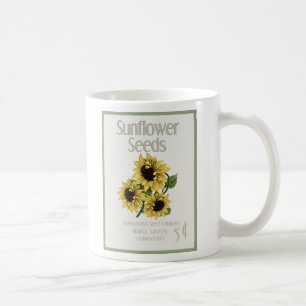 Faux Vintage Sunflower Seed Pack Mug by mcful