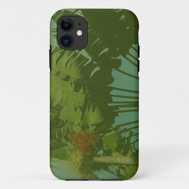 Faux Vintage Tropical Fabric Case-Mate iPhone Case (Back)