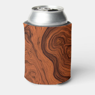 Faux Walnut Woodgrain  Can Cooler