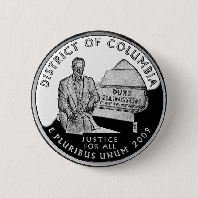 Faux Washington District of Columbia Quarter 2 Inch Round Button (Front)