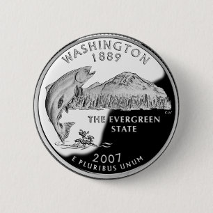 Faux Washington State Quarter 2 Inch Round Button