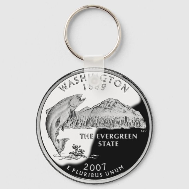 Faux Washington State Quarter Keychain (Front)