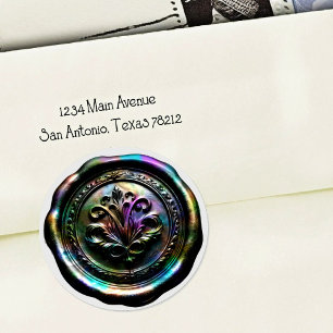 Faux Wax Envelope Seal Style 4 Black 20 Sticker