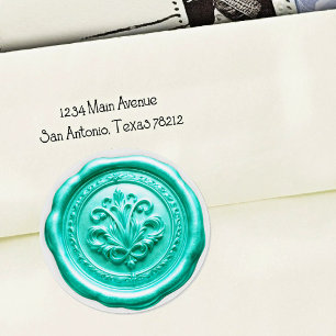 Faux Wax Envelope Seal Style 4 Green 20 Sticker