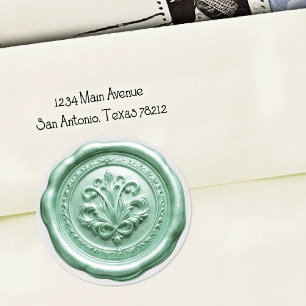 Faux Wax Envelope Seal Style 4 Green 5 Sticker