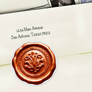 Faux Wax Envelope Seal Style 4 Orange 3