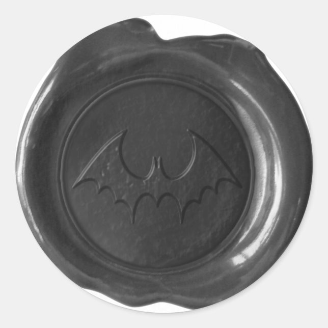 Faux Wax Seal - Black - BAT 02 (Front)