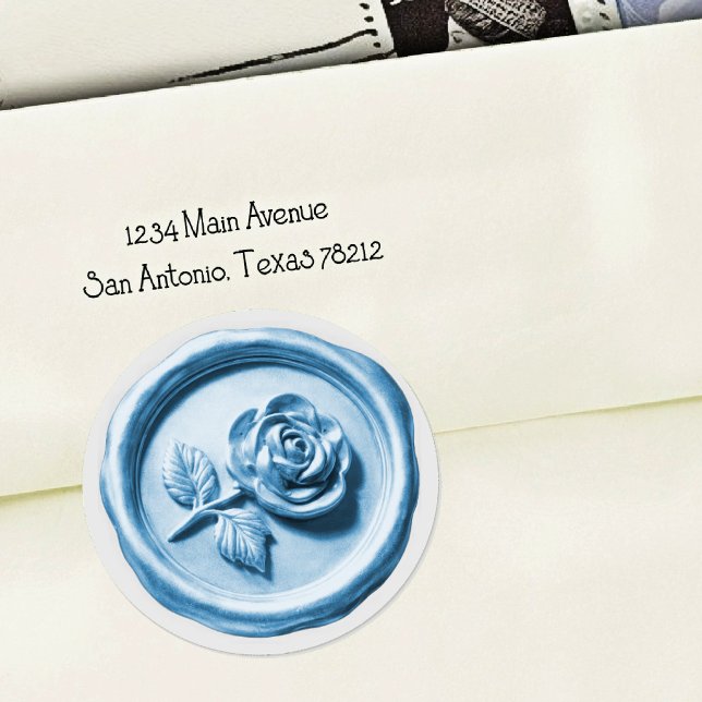 Faux Wax Seal Blue Rose 2 Deep Impression (Creator Uploaded)