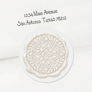Faux Wax Seal, Cream Classic Round Sticker