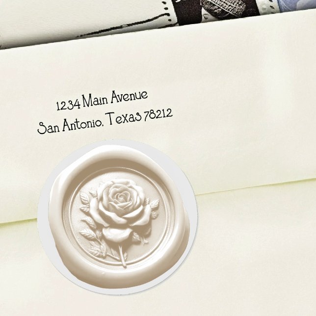 Faux Wax Seal Cream Rose Deep Impression (Creator Uploaded)