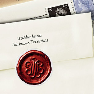 Faux Wax Seal Deep Impression Red