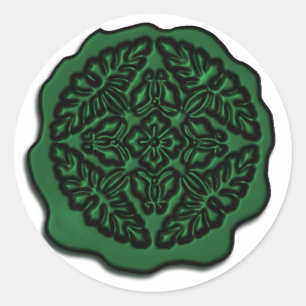 Faux Wax Seal, Emerald Classic Round Sticker