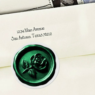 Faux Wax Seal Green 2 Rose 2 Deep Impression