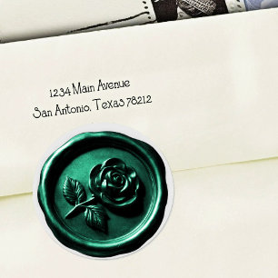 Faux Wax Seal Green 2 Rose 2 Deep Impression