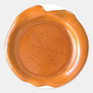 Faux Wax Seal - Orange - SPIDER WEB