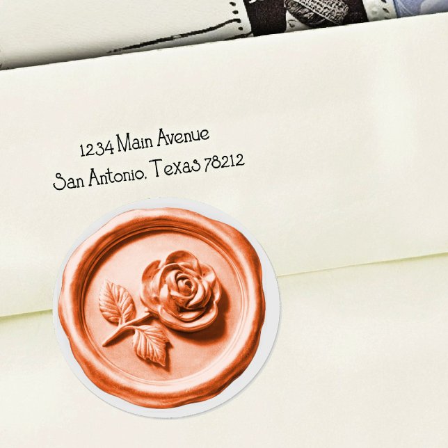 Faux Wax Seal Peach Rose 2 Deep Impression (Creator Uploaded)
