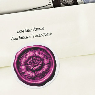 Faux Wax Seal Peony Purple 3
