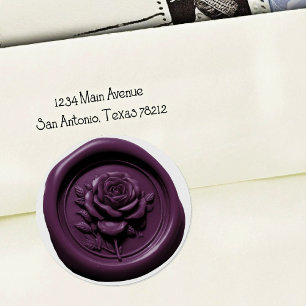 Faux Wax Seal Purple 5 Rose Deep Impression
