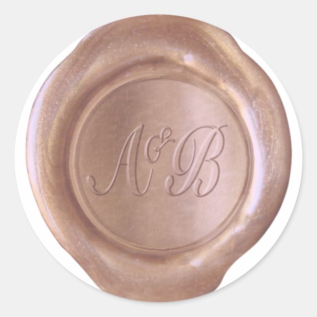 Faux Wax Seal - Rose Gold - A&B Custom (Front)