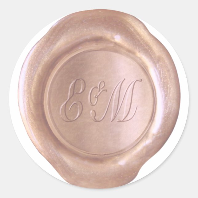 Faux Wax Seal - Rose Gold - E&M_Custom (Front)