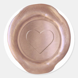 Faux Wax Seal - Rose Gold - Heart