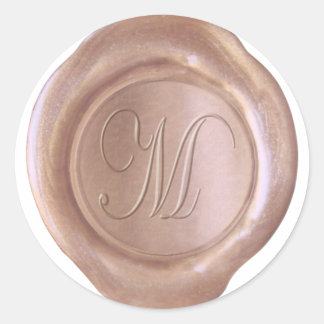 Faux Wax Seal - Rose Gold - Script M