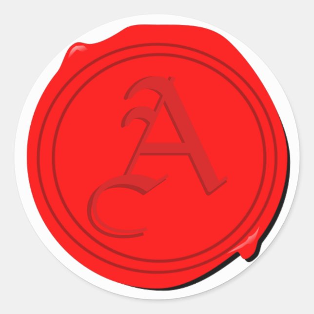 Faux Wax Seal with your choice of initial! (Front)