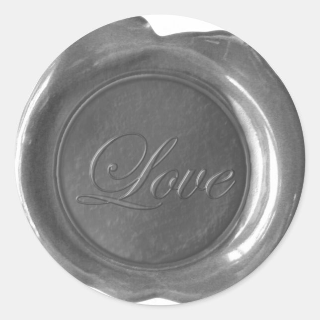 Faux Wax Seals - Charcoal Script - Love (Front)