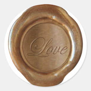 Faux Wax Seals - Copper Script - Love