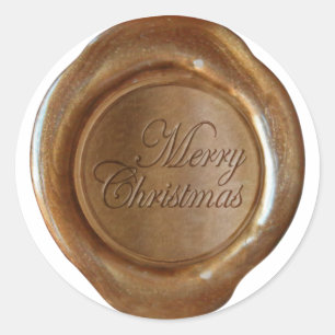 Faux Wax Seals - Copper Script - Merry Christmas