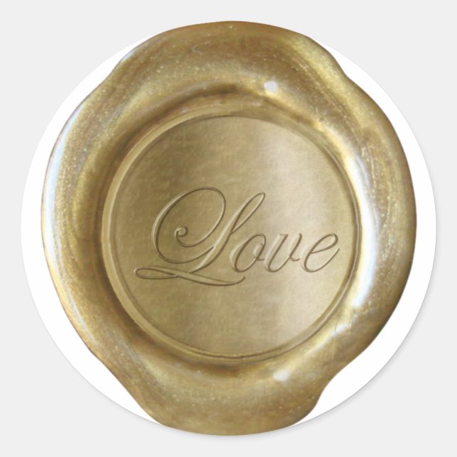 Faux Wax Seals - Gold Script - Love (Front)