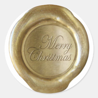 Faux Wax Seals - Gold Script - Merry Christmas