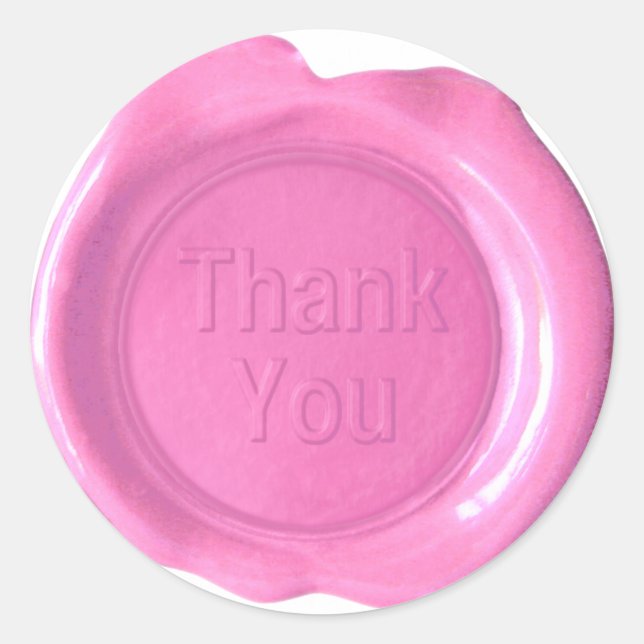 Faux Wax Seals - Pink - Bold - Thank You (Front)