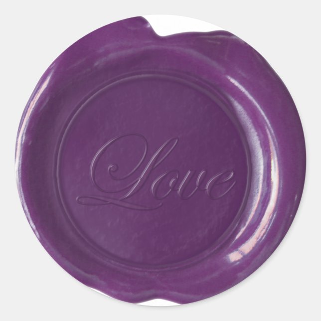 Faux Wax Seals - Plum Script - Love (Front)