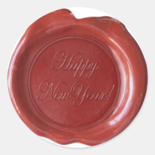 Faux Wax Seals - Red Script - Happy New Year