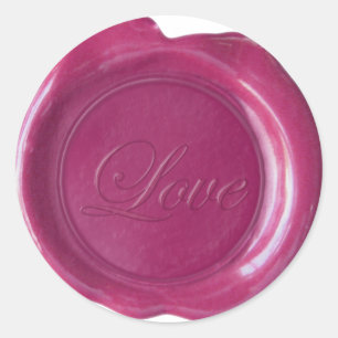Faux Wax Seals - Rose Red Script - Love