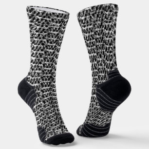 Faux Weave Black Socks