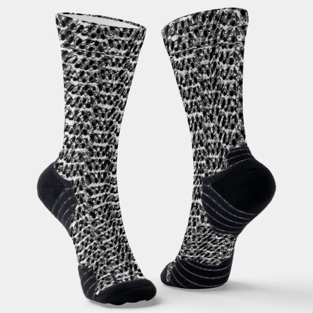 Faux Weave Black Socks (Angled)