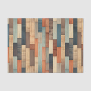 Faux Western wood tiled pattern Tissue Paper