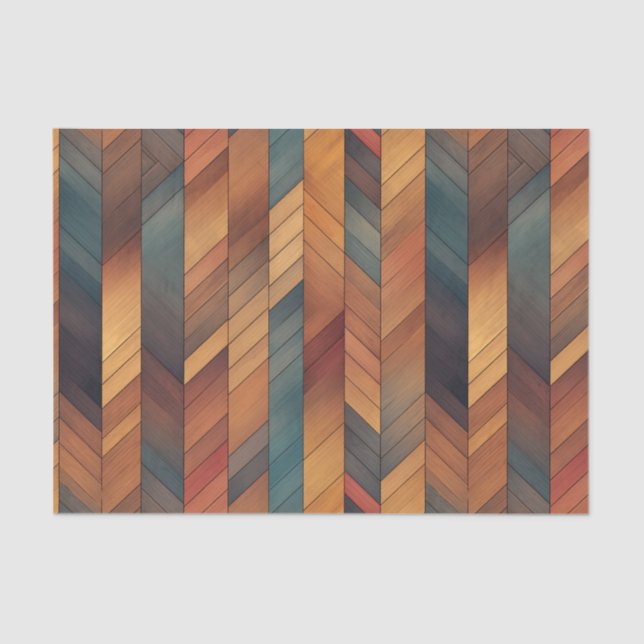 Faux Western wood tiled pattern  Tissue Paper (Front)