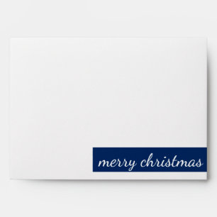 Faux White Blue Glitter Confetti Foil Christmas Envelope