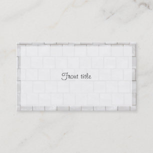 Faux White Decorative Marble Tile Background Business Card