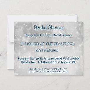 Faux White Glittering Fab Confetti Sparkles Dots Invitation