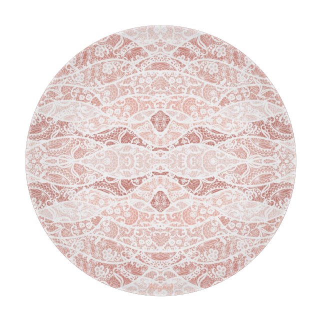 Faux White Lace Fishnet Cutting Board (Front)